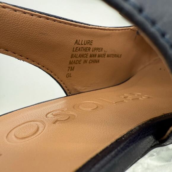 Aerosoles Allure Comfort Elegant Block Heel Slingback Old Money Navy Leather 7 - Picture 5 of 6